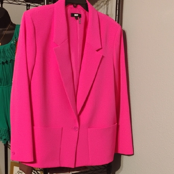 DKNY Pink Oversized Blazer Suit Jacket - Picture 1 of 4